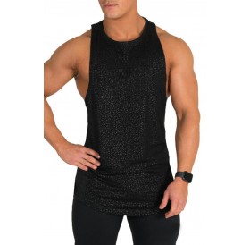 Lovely Casual Printed Black Cotton Vest