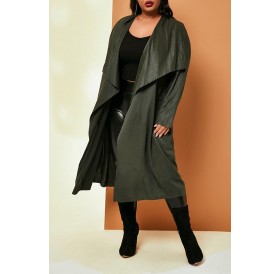 Lovely Casual Lace-up Loose Army Green Plus Size Coat
