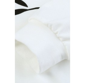 Lovely Trendy Printed White Sweatshirt Hoodie