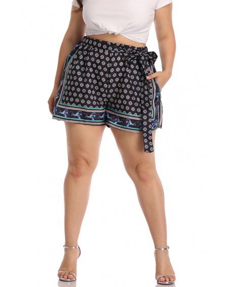 Lovely Casual Printed Blue Shorts