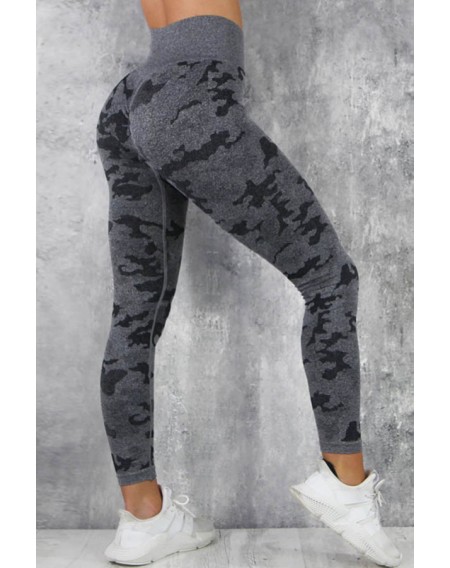 Lovely Sportswear Camouflage Printed Black Leggings