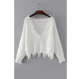 Lovely Trendy Asymmetrical White Sweaters