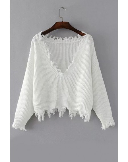 Lovely Trendy Asymmetrical White Sweaters