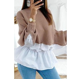 Lovely Work Patchwork Coffee Blouse
