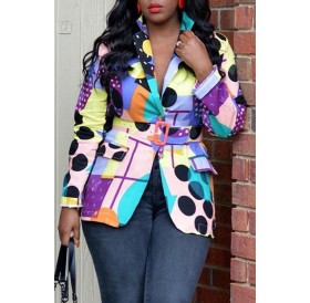 Lovely Chic Dot Printed Multicolor Blazer