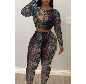 Lovely Trendy Printed Multicolor Two-piece Pants Set