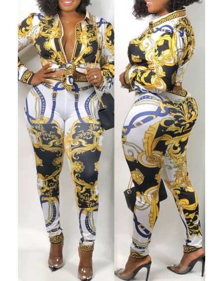 Lovely Party Printed Multicolor Two-piece Pants Set
