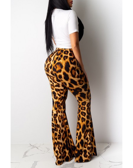 Lovely Casual Lip Printed Yellow Two-piece Pants Set