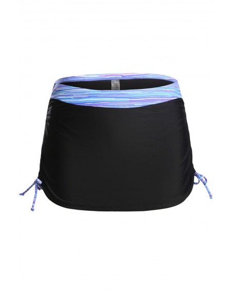 Purplish Filtered Stripe Mesh Racherback Tankini Swimsuit