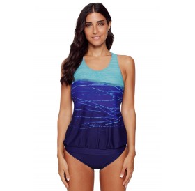 Blue Gradient Beach 2pcs Tankini Swimsuit