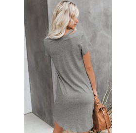 Gray Clear Skies Jersey Twist T-Shirt Dress