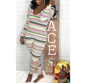 Lovely Casual Striped Skinny Multicolor One-piece Jumpsuit