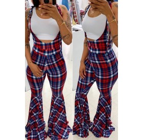 Lovely Casual Plaid Printed Multicolor One-piece Jumpsuit