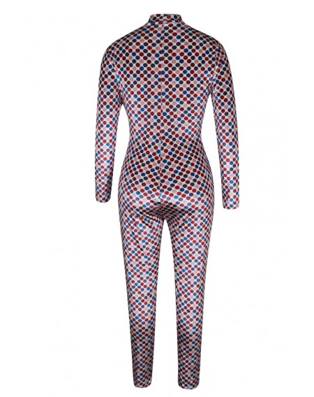 Lovely Chic Dot Printed Multicolor One-piece Jumpsuit