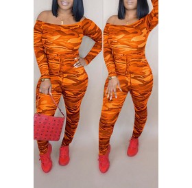 Lovely Casual Camouflage Printed Army Croci One-piece Jumpsuit